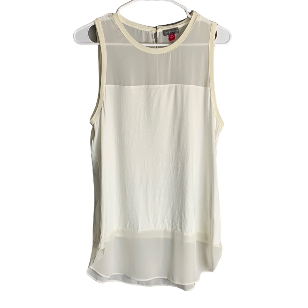Vince Camuto Sleeveless Blouse MED White & Ivory